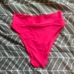 Aerie High-Waisted Bikini Bottom - Hot Pink